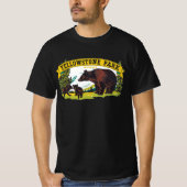 ヴィンテージブラウンベアイエローストーン国立公園 Tシャツ (正面)