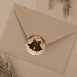 ヴィンテージブラウンベル封筒用シール ラウンドシール