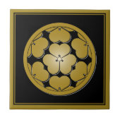 ヴィンテージブラウンベージュ長宗我部日本文オリエンタル タイル (正面)