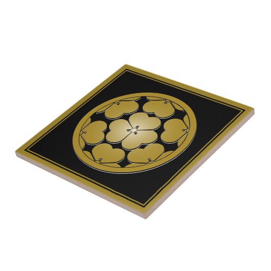 ヴィンテージブラウンベージュ長宗我部日本文オリエンタル タイル (側面)