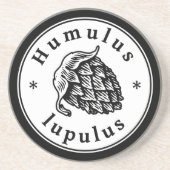 ヴィンテージブラウンホップビールインクアートグラフィックコースター コースター (正面)