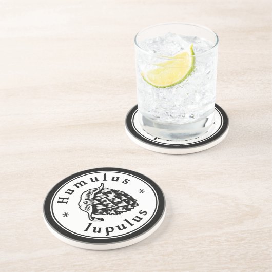 ヴィンテージブラウンホップビールインクアートグラフィックコースター コースター (側面)