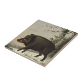 ヴィンテージブラウンボー絵を描ル狩り、ワイルドライフアート タイル (側面)