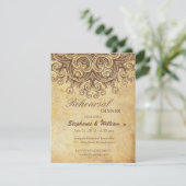 ヴィンテージブラウンリハーサルディナーカード 招待状 (スタンド正面)