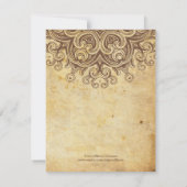 ヴィンテージブラウンリハーサルディナーカード 招待状 (裏面)