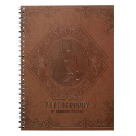 ヴィンテージブラウンレザーエンボス馬頭 ノートブック