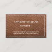 ヴィンテージブラウンレザーロゴ会社のテクスチャ 名刺 (正面)