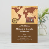 ヴィンテージブラウンワールドマップフェアウェルパーティの招待状 招待状 (スタンド正面)