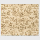 ヴィンテージブラウン及びアイボリートイルラップ紙 ラッピングペーパー (フラット)