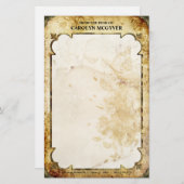 ヴィンテージブラウン及び静止したタンの華麗さ 便箋 (正面/裏面)