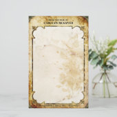 ヴィンテージブラウン及び静止したタンの華麗さ 便箋 (スタンド正面)