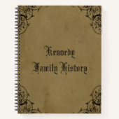 ヴィンテージブラウン家族歴カスタム史 ノートブック (正面)