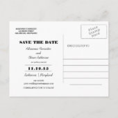 ヴィンテージブラウン白熱［赤熱］光を放つダマスク星の日付を保存 案内ポストカード (裏面)