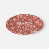 ヴィンテージブラウン素朴フローラガーデン ペーパープレート (アングル)