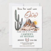 ヴィンテージブラウン西は一つの誕生日だった 招待状 (正面)