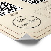 ヴィンテージブラウン2 QRコードのビジネススキャンを支払う ポスター (角)