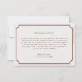 ヴィンテージブラウン＆エクリュ ウェディングフォト サンクスカード 招待状 (裏面)