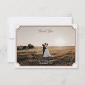 ヴィンテージブラウン&ベージュ色結婚の写真サンキューカード 招待状 (正面)