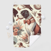 ヴィンテージブラケフランセドッグイラストレーション ゴルフタオル (インサイチュ)