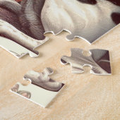 ヴィンテージブラケフランセドッグイラストレーション ジグソーパズル (側面)