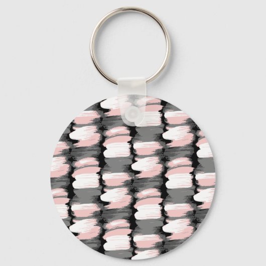 ヴィンテージブラシストローク、グレーピンクの装飾。 キーホルダー (正面)