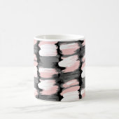 ヴィンテージブラシストローク、グレーピンクの装飾。 コーヒーマグカップ (中央)