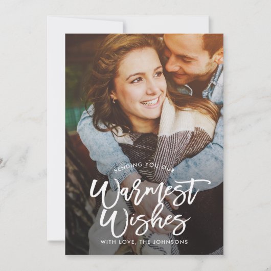 ヴィンテージブラシ編集可能カラー休日フォトカード シーズンカード (正面)