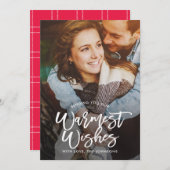 ヴィンテージブラシ編集可能カラー休日フォトカード シーズンカード (正面/裏面)