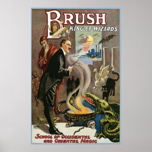 ヴィンテージブラシ、King of Wizards 1915 ポスター (正面)