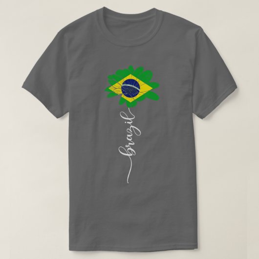 ヴィンテージブラジルひまわり国旗ブラジル愛好家 Tシャツ (デザイン正面)