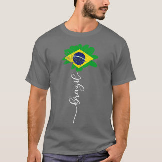 ヴィンテージブラジルひまわり国旗ブラジル愛好家 Tシャツ