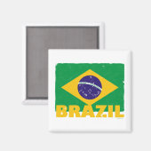 ヴィンテージブラジル国旗の磁石 マグネット (正面/裏面)