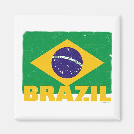 ヴィンテージブラジル国旗の磁石 マグネット (正面)