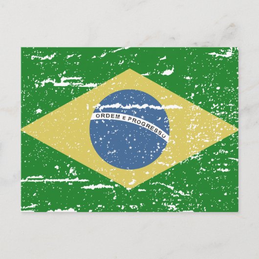 ヴィンテージブラジル国旗 ポストカード (正面)