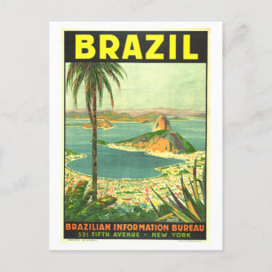 ヴィンテージブラジル旅行ポスター ポストカード