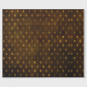 ヴィンテージブラス金ゴールドダマスクグランジテクスチャード ラッピングペーパー (フラット)