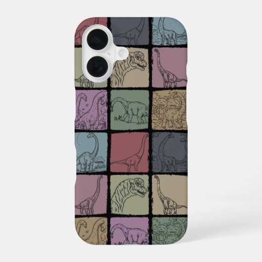ヴィンテージブラチオサウルス恐竜レトロの携帯ケース iPhone 16ケース (裏面)