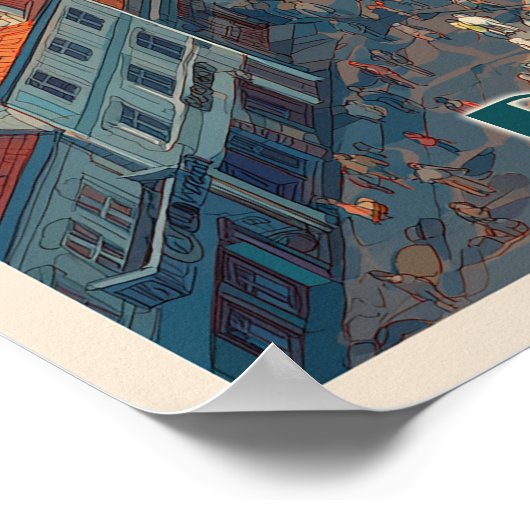 ヴィンテージブラチスラバスロバキア旅行、旧市街タワー ポスター (角)