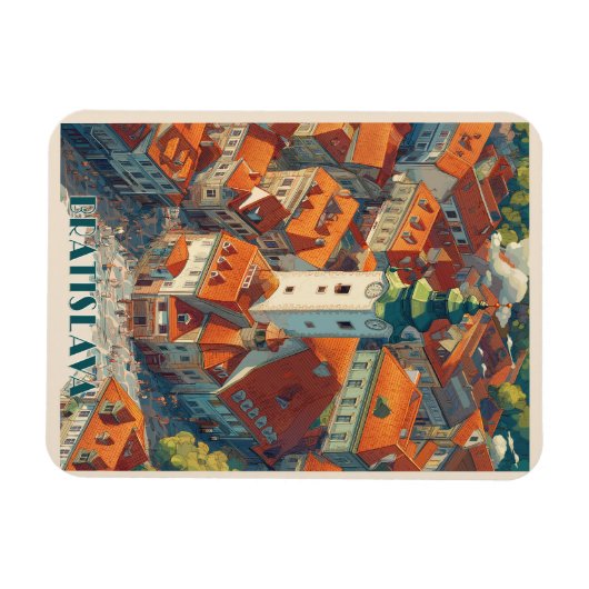 ヴィンテージブラチスラバスロバキア旅行、旧市街タワー マグネット (横)