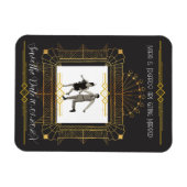 ヴィンテージブラックおよび金ゴールドアールデコ保存日付 マグネット (横)