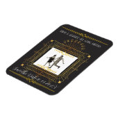 ヴィンテージブラックおよび金ゴールドアールデコ保存日付 マグネット (左側)