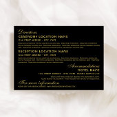 ヴィンテージブラックおよび金ゴールドアールデコ結婚の エンクロージャーカード