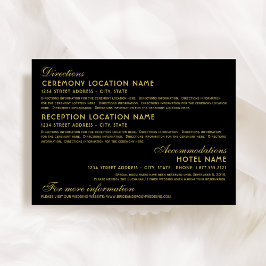 ヴィンテージブラックおよび金ゴールドアールデコ結婚の エンクロージャーカード