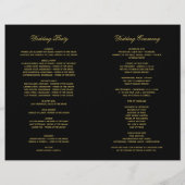 ヴィンテージブラックおよび金ゴールドアールデコ結婚式 プログラム (裏面)