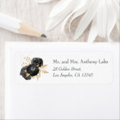 ヴィンテージブラックおよび金ゴールドフローラ結婚の ラベル (インサイチュ)