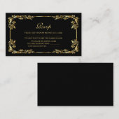 ヴィンテージブラックおよび金ゴールド王室のRSVPカード エンクロージャーカード (正面/裏面)