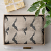 ヴィンテージブラックこうもりハロウィーンデクページ 薄葉紙 (ギフト)