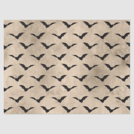 ヴィンテージブラックこうもりハロウィーンデクページ 薄葉紙 (正面)