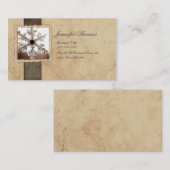 ヴィンテージブラックとアイボリーの雪片 名刺 (正面/裏面)