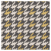 ヴィンテージブラックとイエロー千鳥格子のの格子模様 ファブリック (クローズアップ)